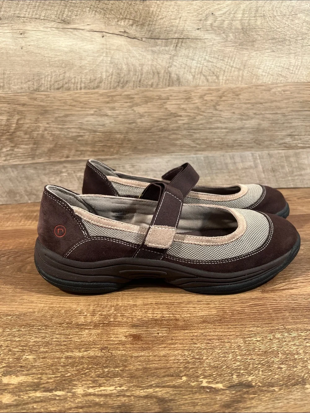 Rockport Brown and Beige Mary Jane Flats